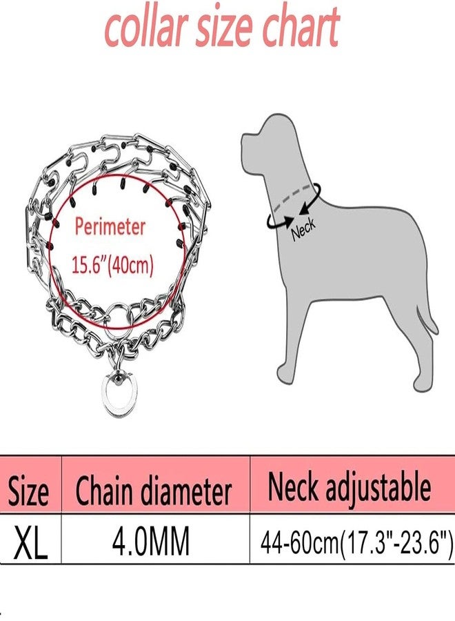 Pups&Pets Dog Prong Collar,Choke Collar for Dogs Pinch Training Collar,Detachable Adjustable Choke Collar with Comfort Rubber Tips, Metal Adjustable Large Medium Dog Pet Pinch Collar - Image 2